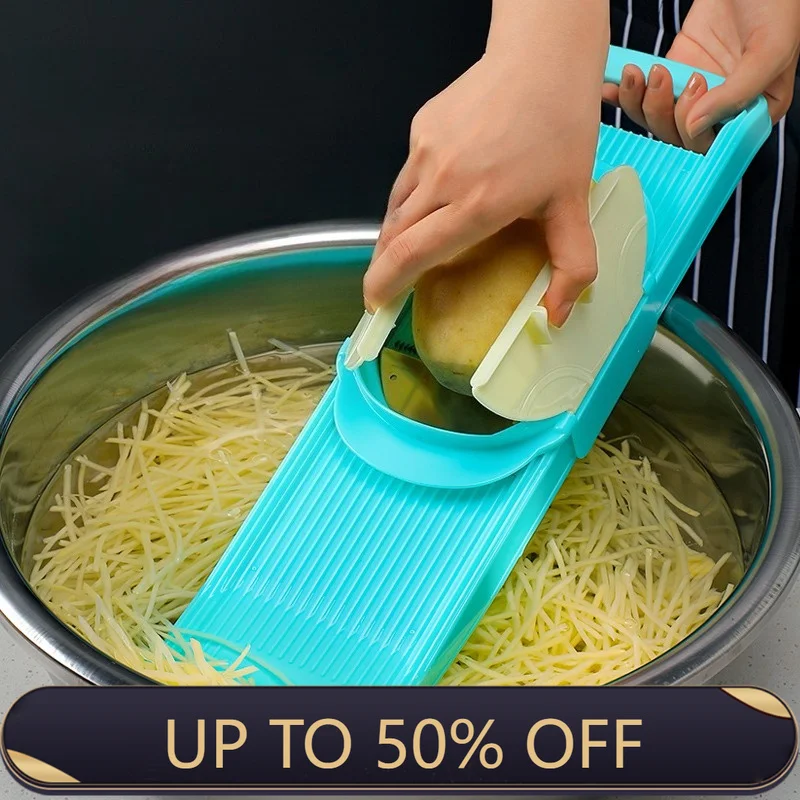 Korean Kitchen Gadgets - Pengiris Kentang Multifungsi, Pemarut Sayuran Portabel,
