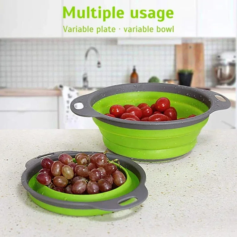 Kitchen Gadgets Storage - 1 buah Keranjang Saringan Silikon yang