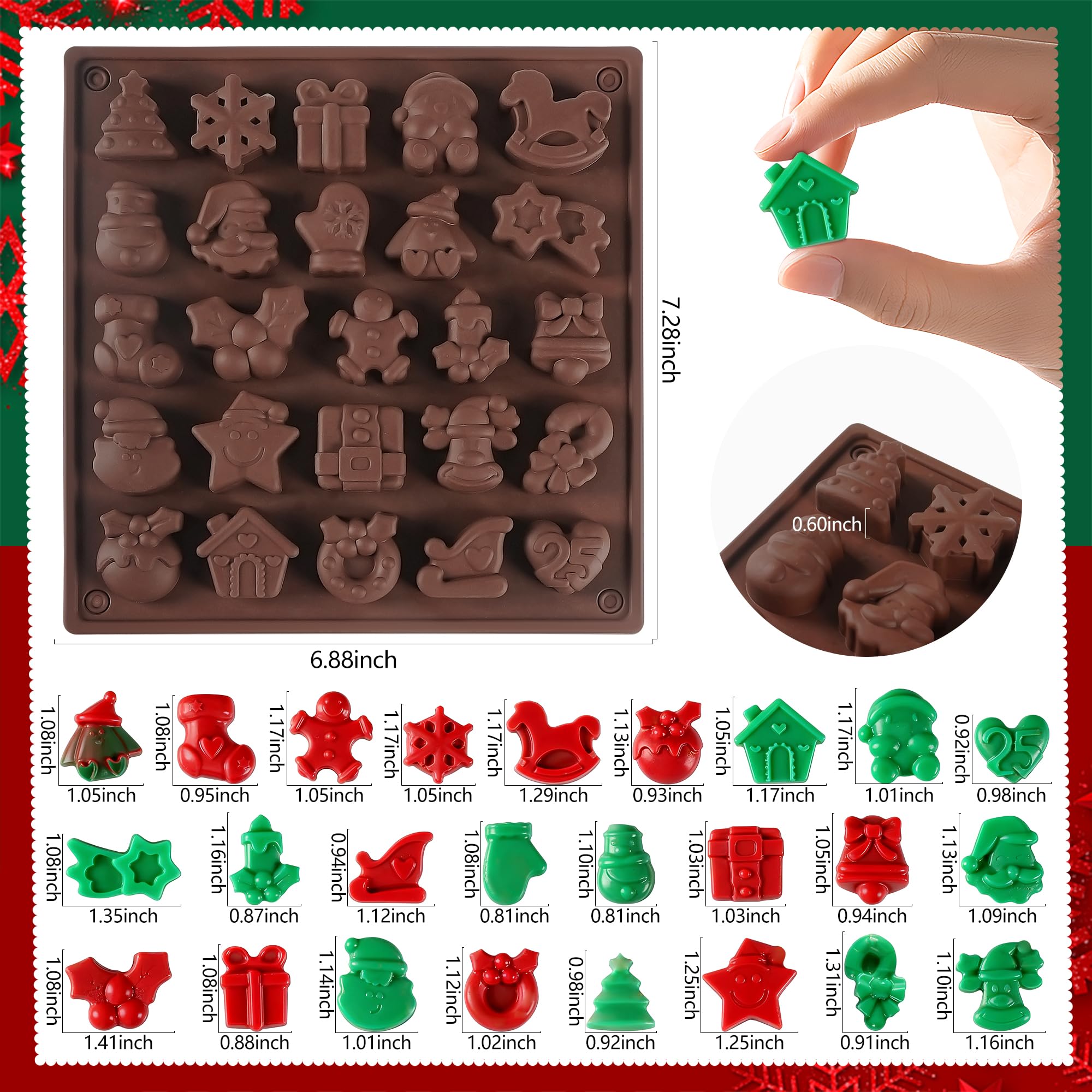 1-2 buah cetakan silikon Natal - Silicone Mold Baking ulasan dan harga