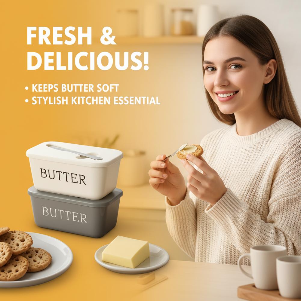 Tempat Mentega PP dengan Tutup - Kitchen Gadgets Storage ulasan dan harga
